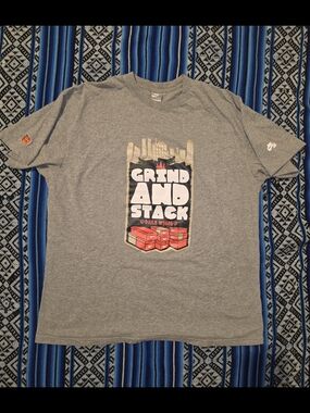 Rare Vtg Y2K Nike T-Shirt XXL Embroidered Shoe Box Sleeve Graphic